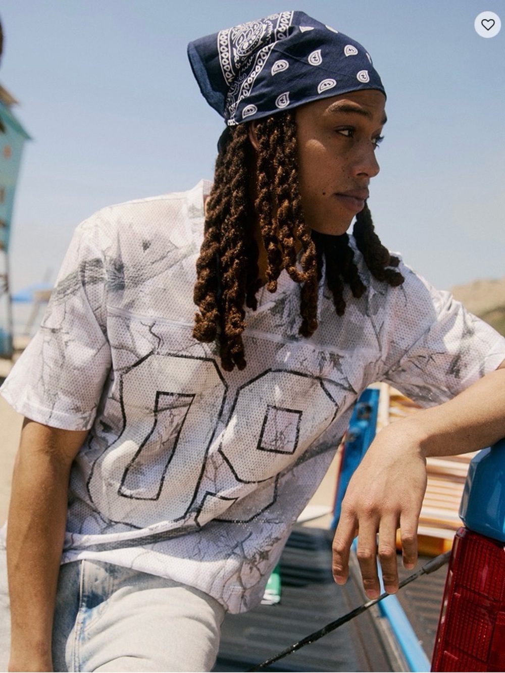 RSQ Mesh Boxy Football Jersey- Gray